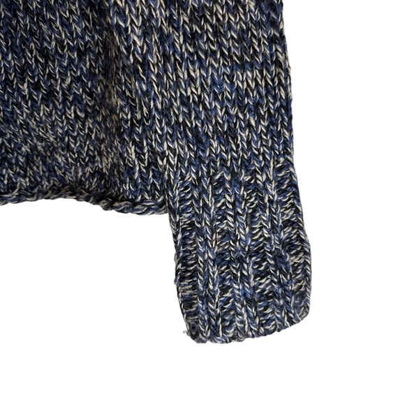 Vintage GAP chunky wool turtleneck sweater in marled blue and white knit Large - Picture 6 of 12